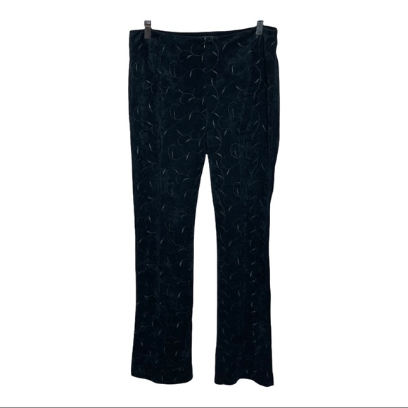 Sno Skins Black Velvet Plush Embroidered Pants Size 6 - Picture 3 of 7